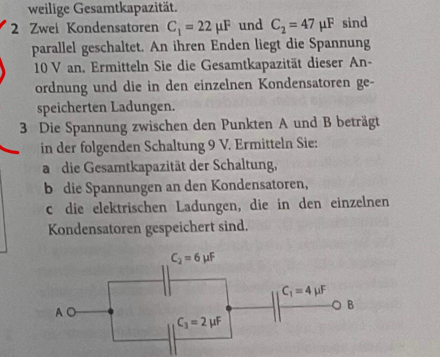 Physik Hausaufgabe Reihenschaltung bei Kondensatoren? (Schule
