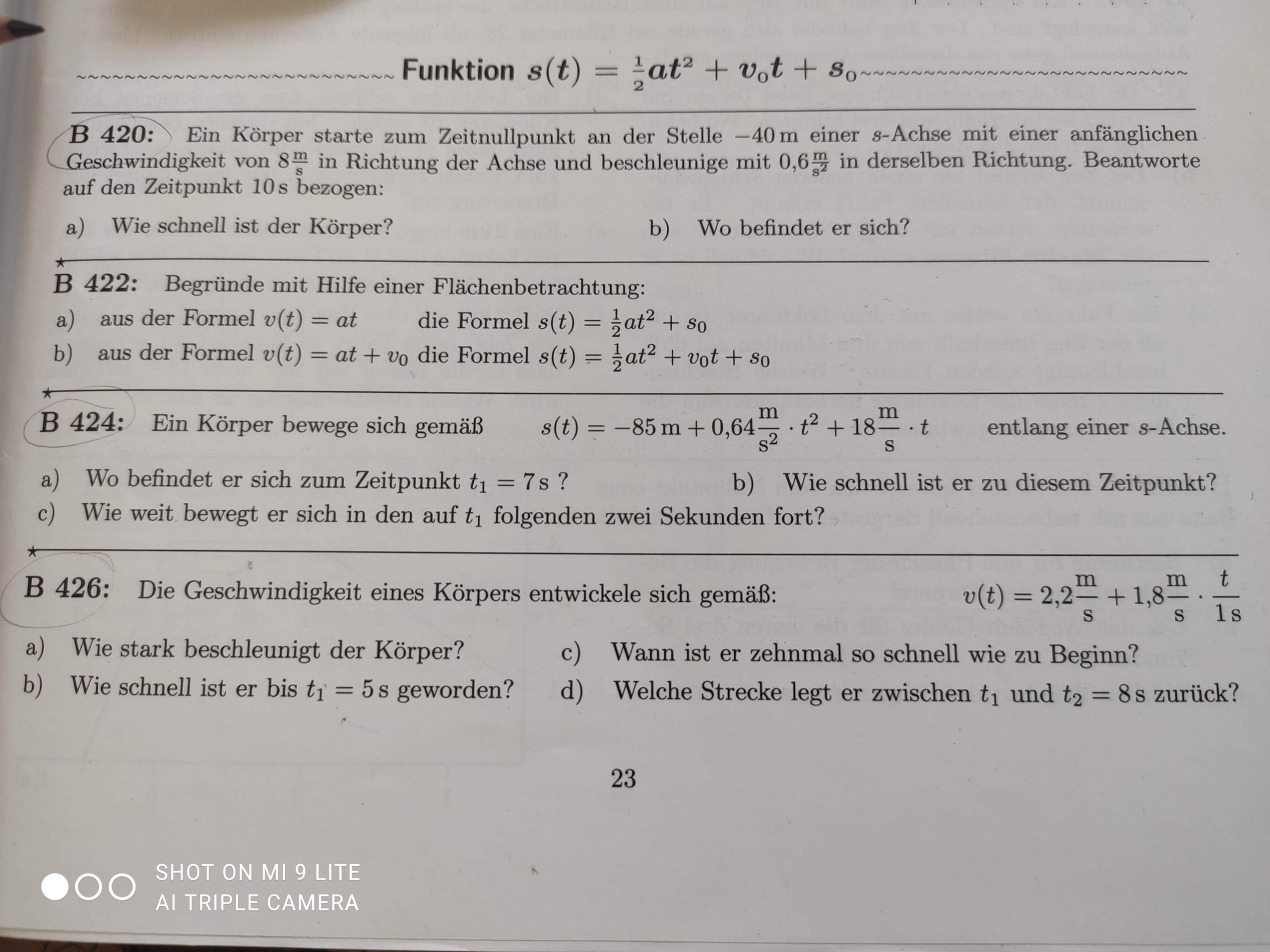 Physik Hausaufgaben? (Formel, Geschwindigkeit, Bewegung)