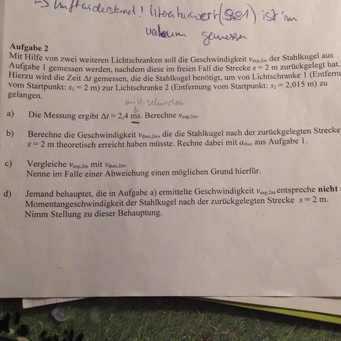 Aufgabe 2b - (Physik, beschleunigung, klasse 10)