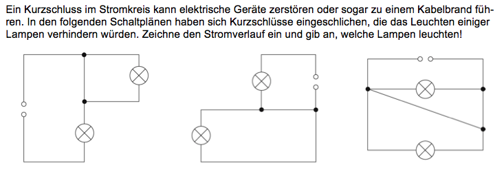 Physik Kurzschuss - Schaltplan? (Schule, Elektronik, Strom)