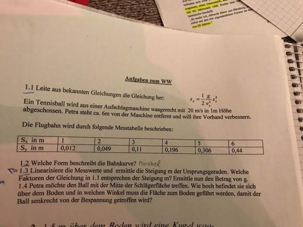 Physik waagrechter Wurf Aufgabe (Gleichung)? (waagerechter-wurf)