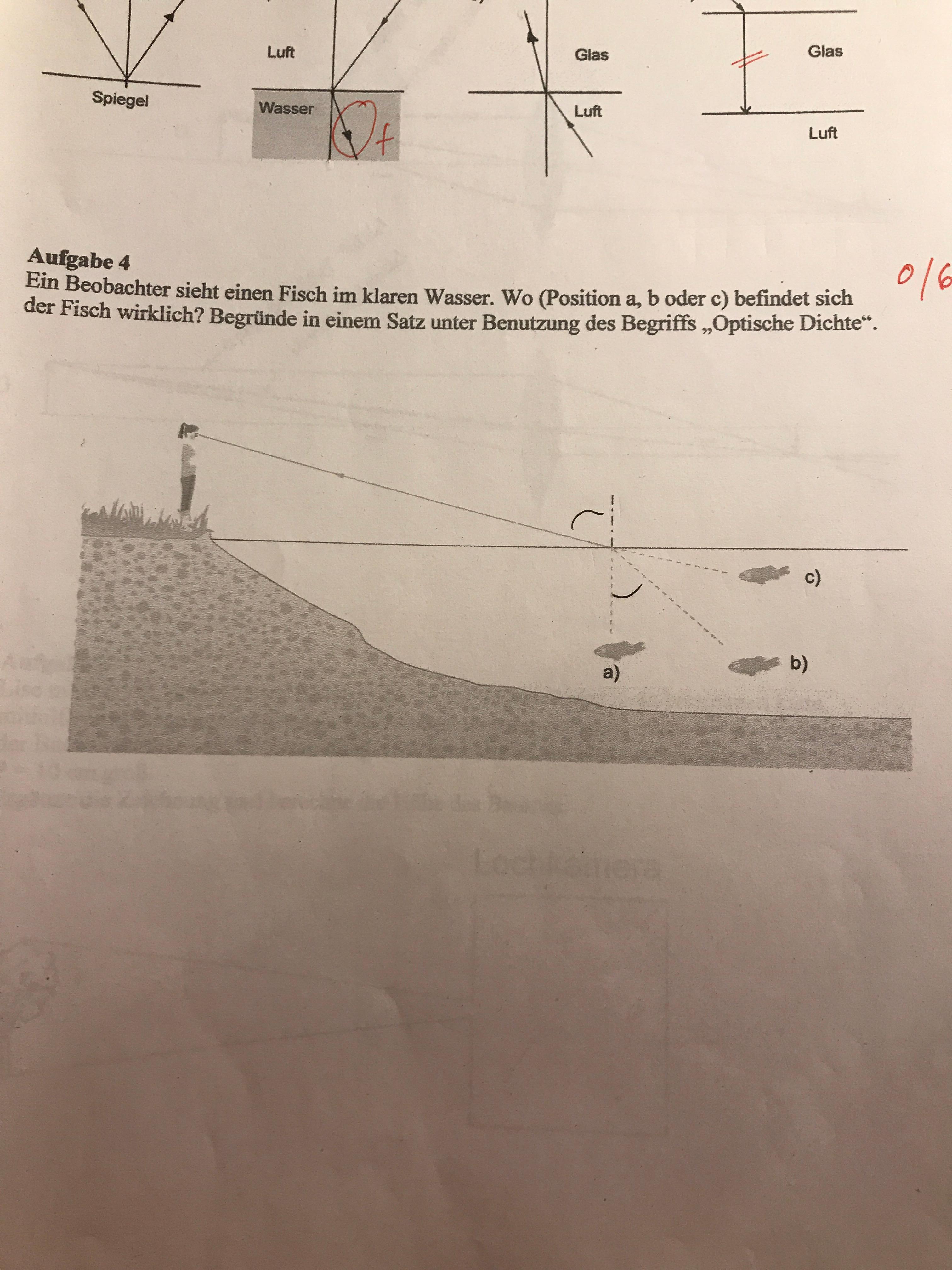 Physikabeit Optische Dichte? (Schule, Physik, Klassenarbeit)
