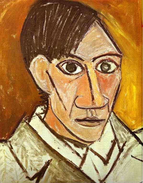 Picasso - Selbstbildnis 1907 (Kunst, Kubismus, selbstportrait)