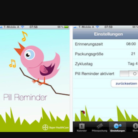 Hier sieht man das titelbild und die einstellung - (Apple, App, Pille)