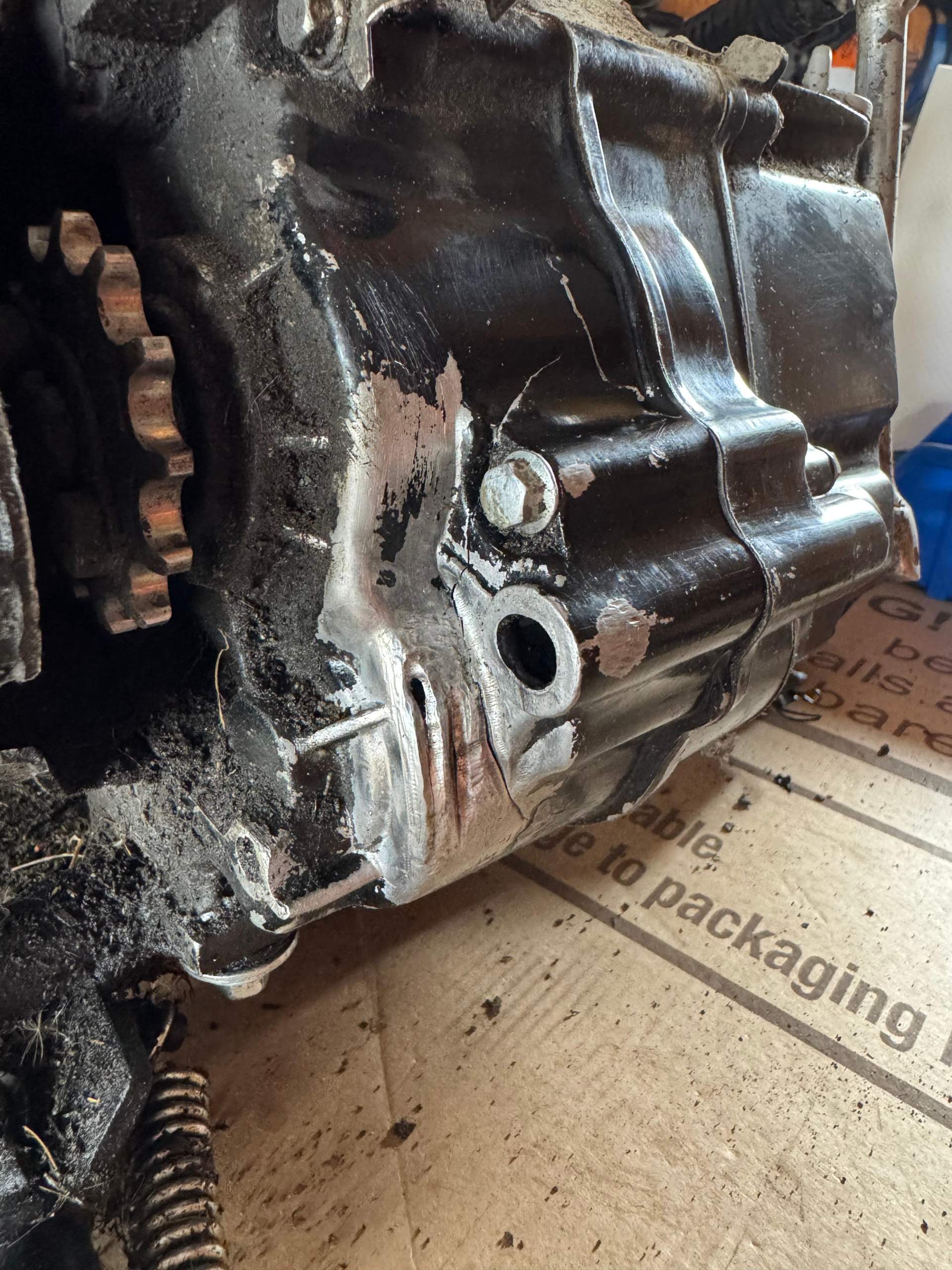 Motor Riss Pitbike Motor Riss reparieren? (Motorrad, Reparatur)