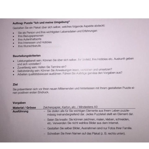 Plakat Uber Mich Selber Wie Soll Ich Das Am Besten Gestalten Schule Schweiz Klasse