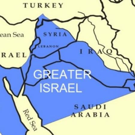 Hier das Bild des ,,Greater Israel‘‘ Plan - (Politik, Israel, Palästina)