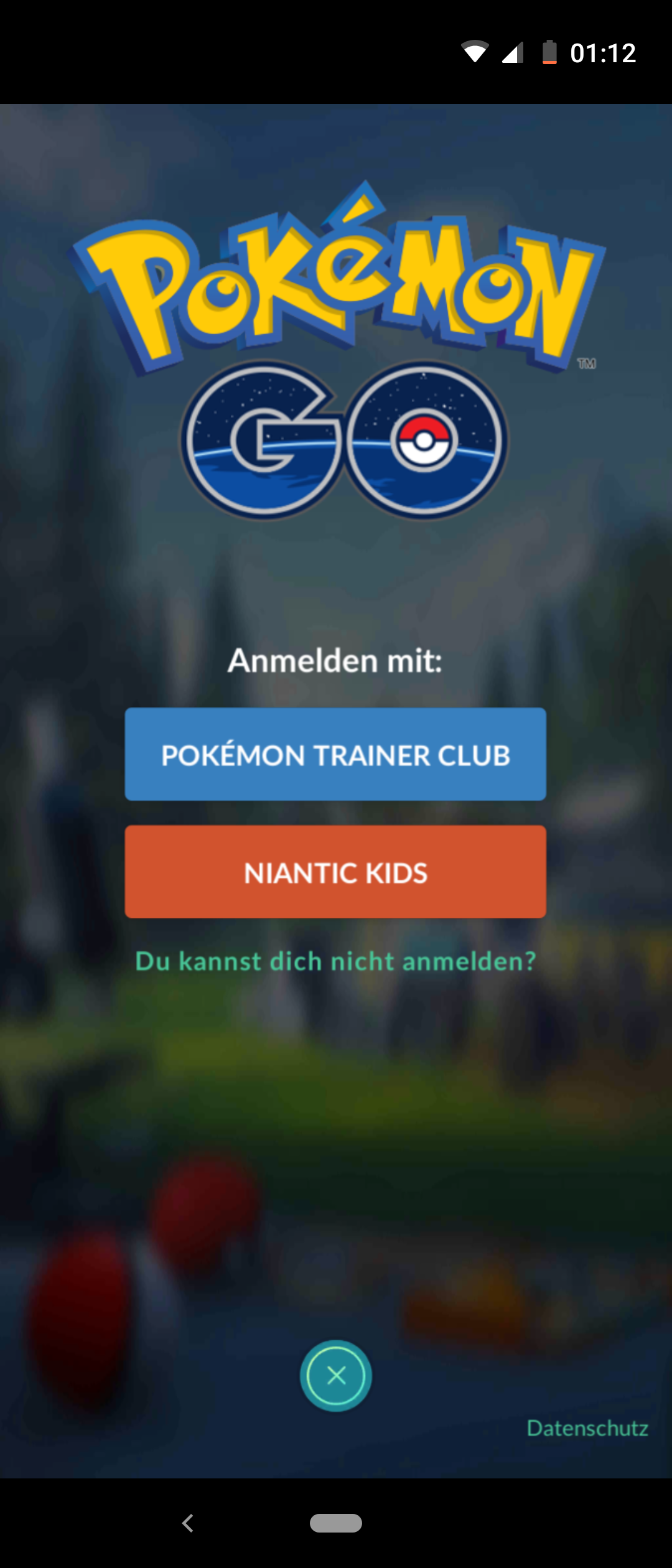 Pokemon Go Anmeldung mit Google nicht möglich.