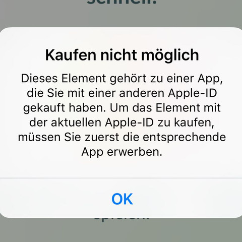 Fehlermeldung Kauf - (iPhone, Apple, iTunes)