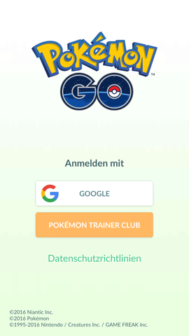 PGo Startscreen - (Android, Google, Pokemon)