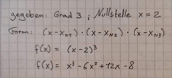 Polynom 4grad Polynom mit vorgegebener Nullstelle? (Mathematik, rechnen, Funktion)