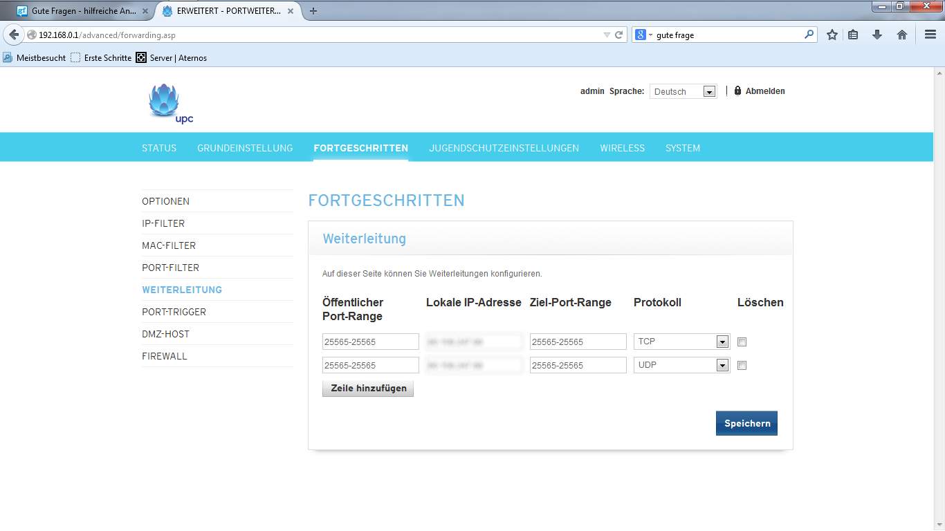 technicolor router port forwarding