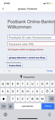 Postbank Giropay Onlinebanking Geld Online Banking