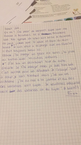 Postkarte Franzosisch Schule Klassenarbeit