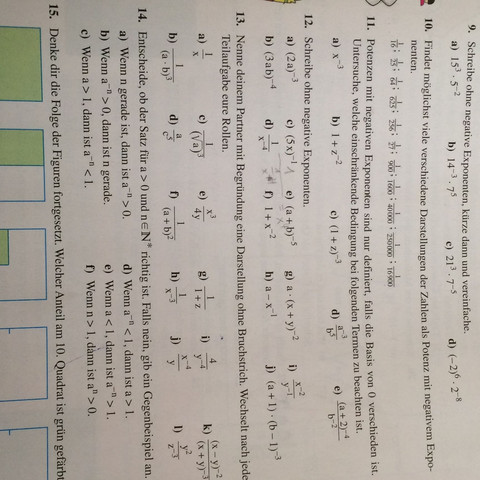 Bei Nr.12 brauche ich Hilfe.  - (Mathematik, negative Exponenten)