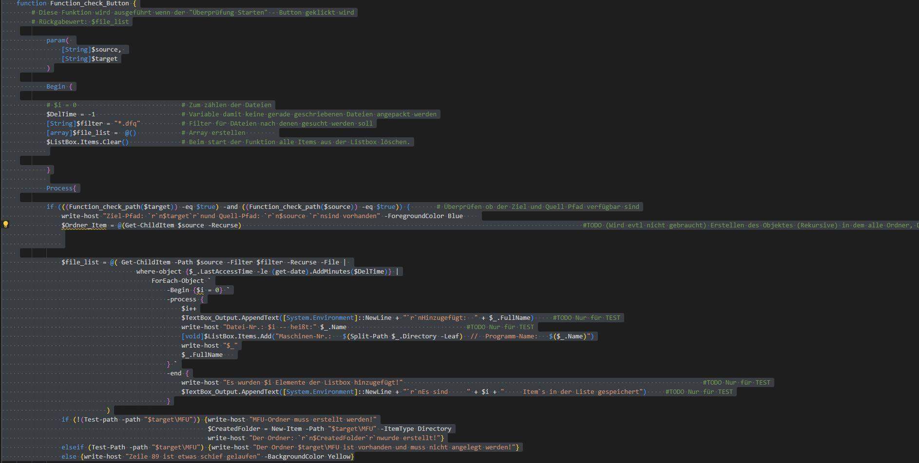 Powershell Listbox Selected Items