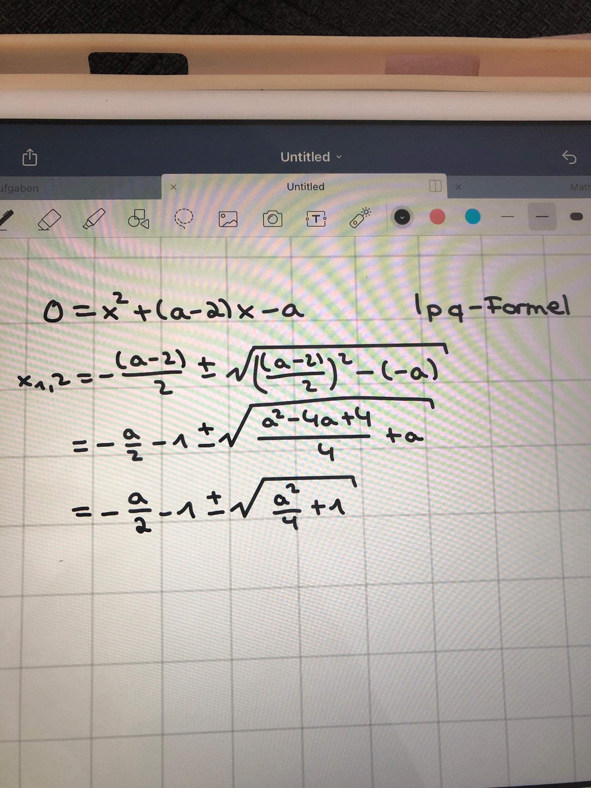 Pq-Formel mit Parametern? (Schule, Mathematik)