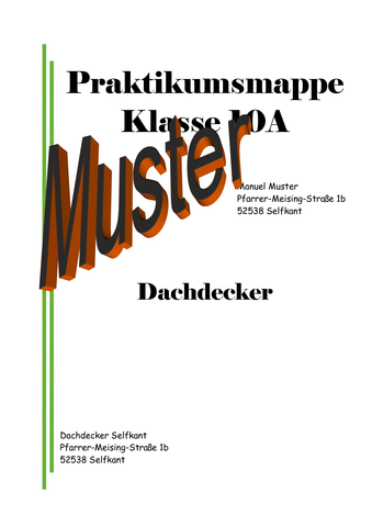Prakktikumsberiicht Deckkblatt Computer Technik Beruf