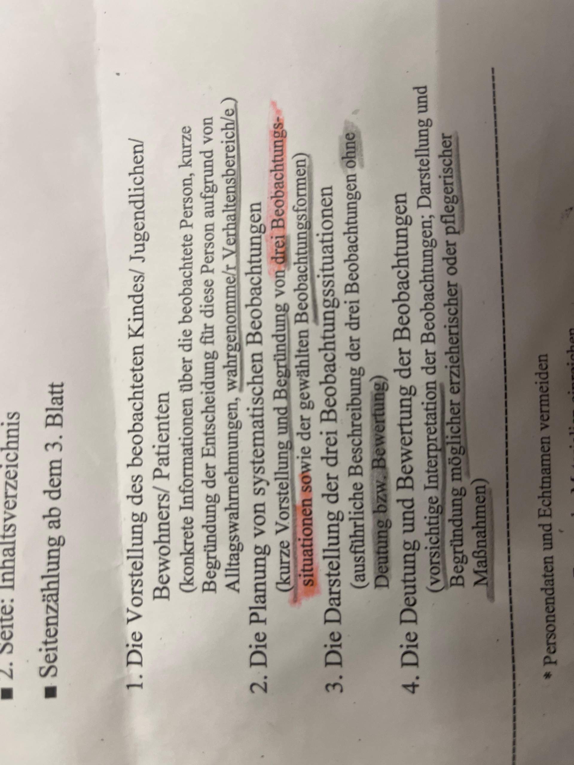 Praktikumsbericht Beobachtung