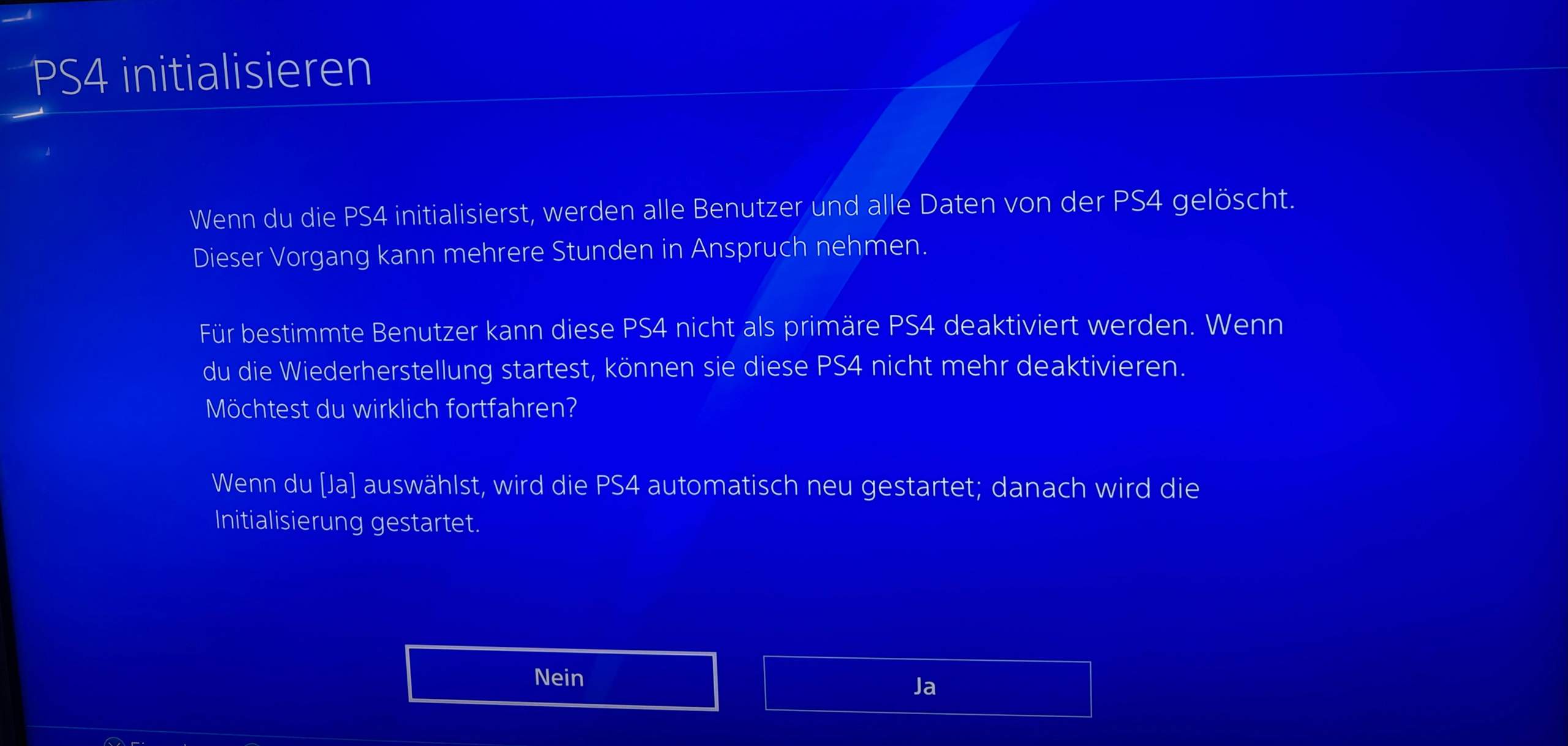 Primäre PS4 entfernen ohne Systemsoftware Update? (PlayStation 4, Sony)