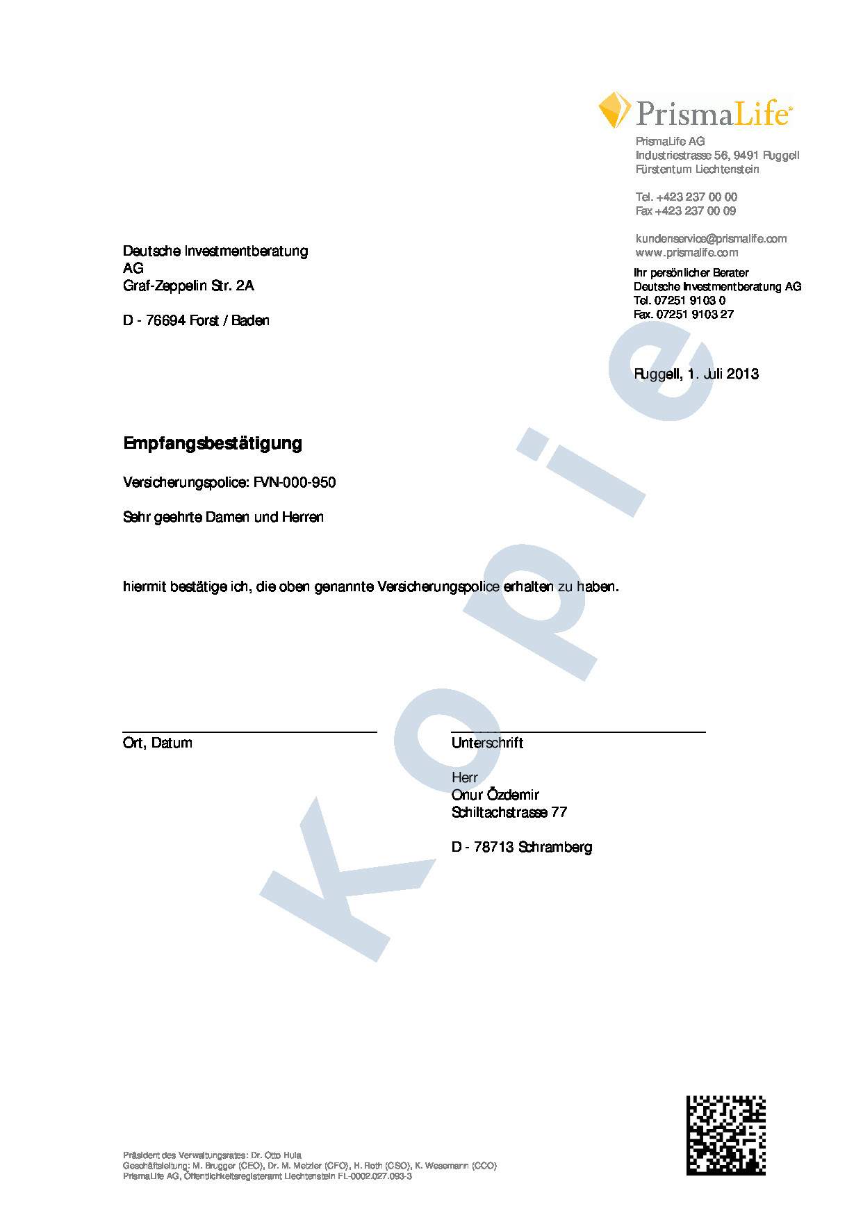 PrismaLife private Rentenversicherung Kündigen, aber wie? (Recht, Kündigung, Rechtsanwalt)