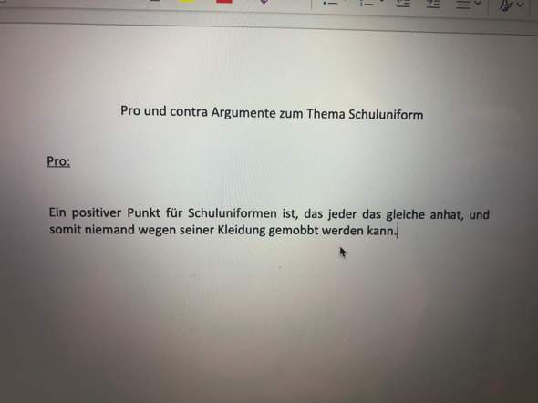 Pro contra Argumente für Schuluniform? (Schule)