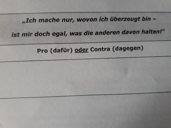 Pro Und Contra Argumente Fur Bzw Gegen Diese Aussage Schule Deutsch