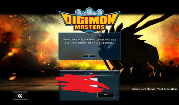 Problem bei Anmeldung von Digimon Masters Online