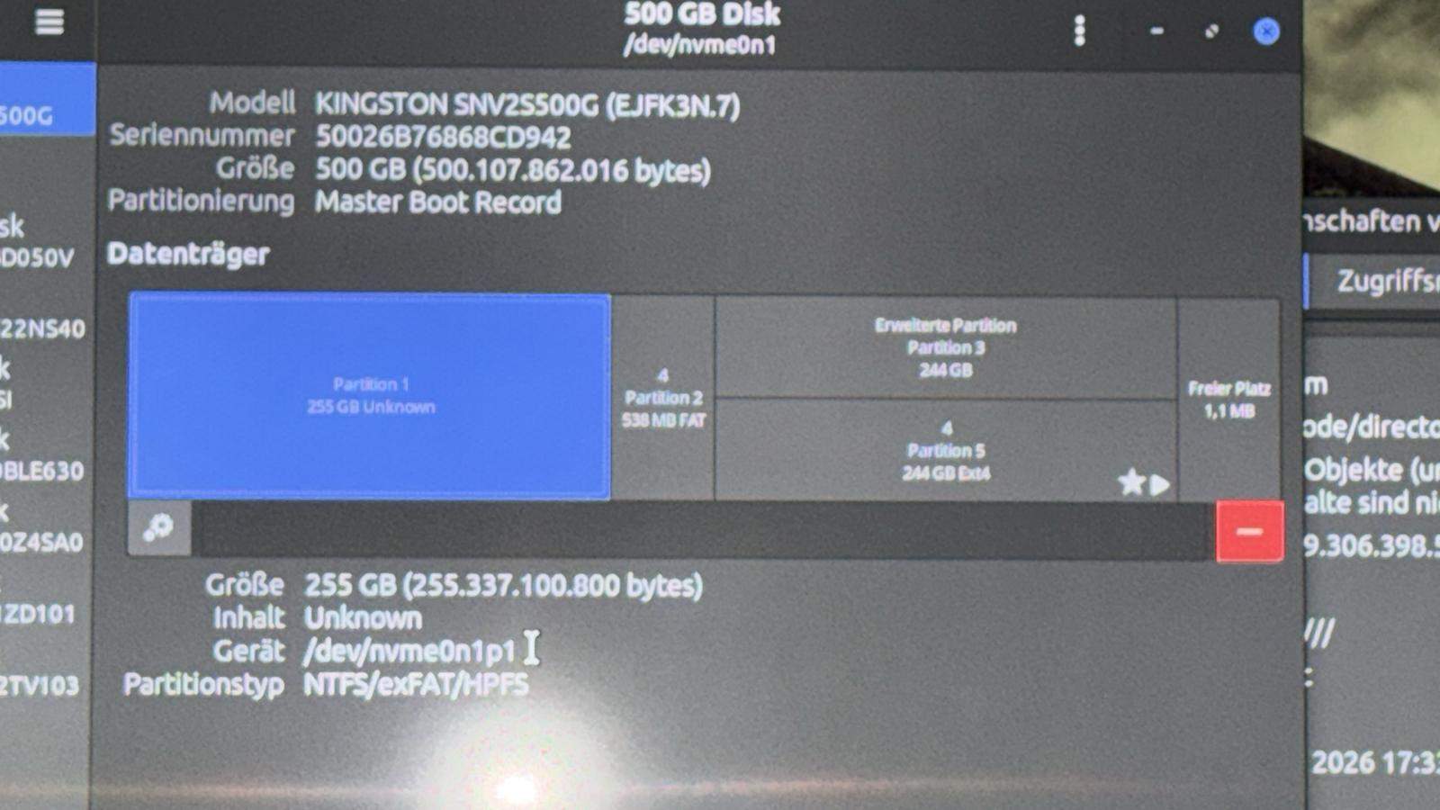 Problem mit Linux Mint Cinnamon? (Festplatte, Festplattenspeicher)