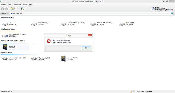 Fehlermeldung - (Windows, Linux, USB-Stick)