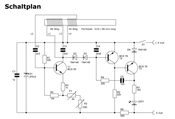 Schaltplan des Metalldetektors - (Elektronik, Elektrik, Elektrotechnik)