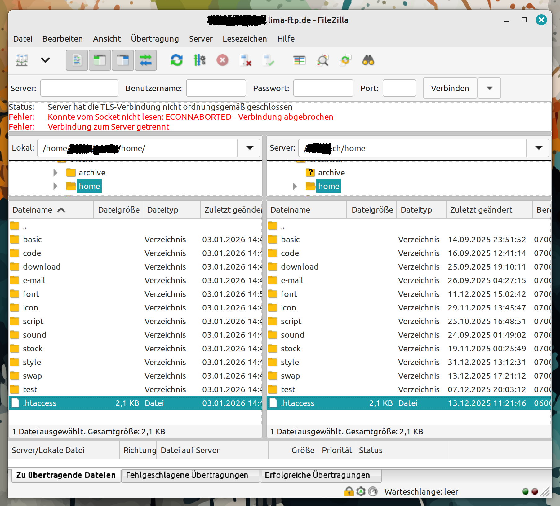 Problem mit 'versteckten Dateien' auf Linux!? (htaccess, versteckte ...