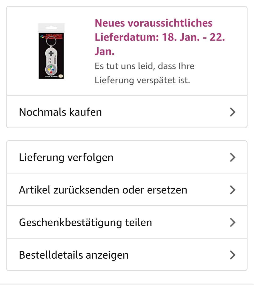 Produkt angekommen aber amazon hat es nicht gemerkt? Bestellung)