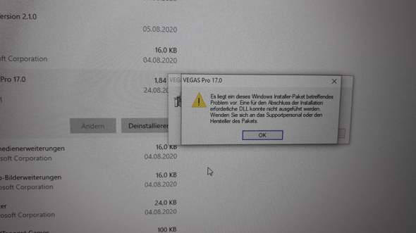Programm kann nicht deinstalliert werden, weil dafür nötige Dateien fehlen?