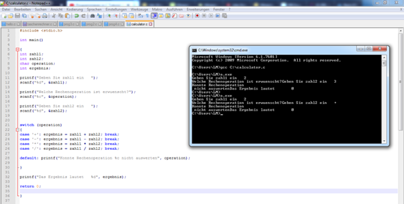 Programmieraufgabe Taschenrechner In C Funktioniert Nicht Computer Pc Technik