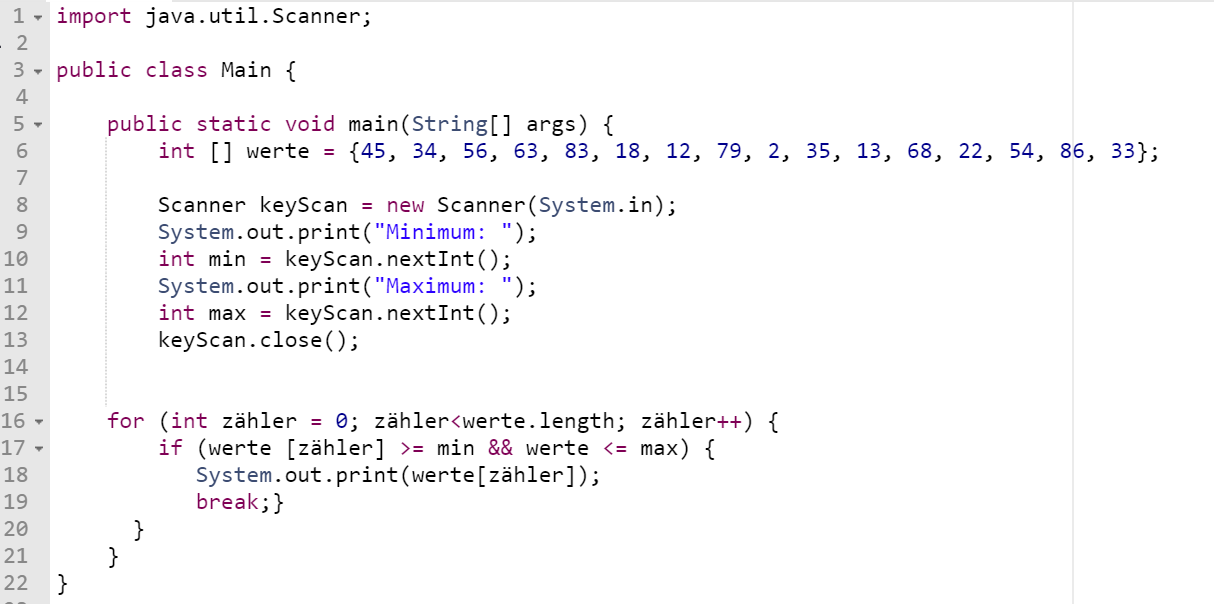Programmiersprache Java: Wieso erhalte ich diese Fehlermeldung ...