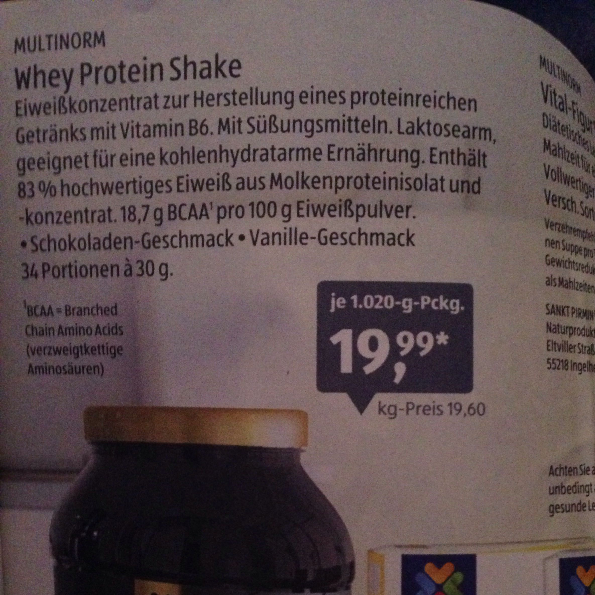 Protein Pulver Whey Multinorm Von Aldi Gut Oder Schlecht Bild