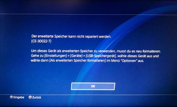 PS4 Speicherplatte kaputt?