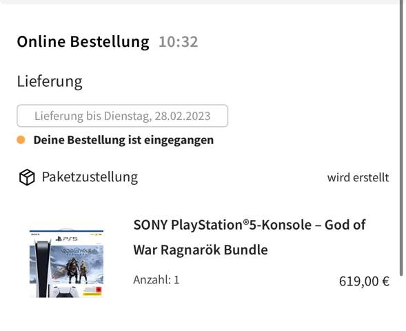 PS5 GOw bundle Lieferung?