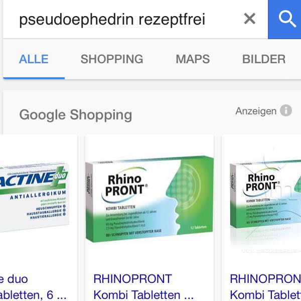 Pseudoephedrin rezeptfrei? (Arzt, krank)
