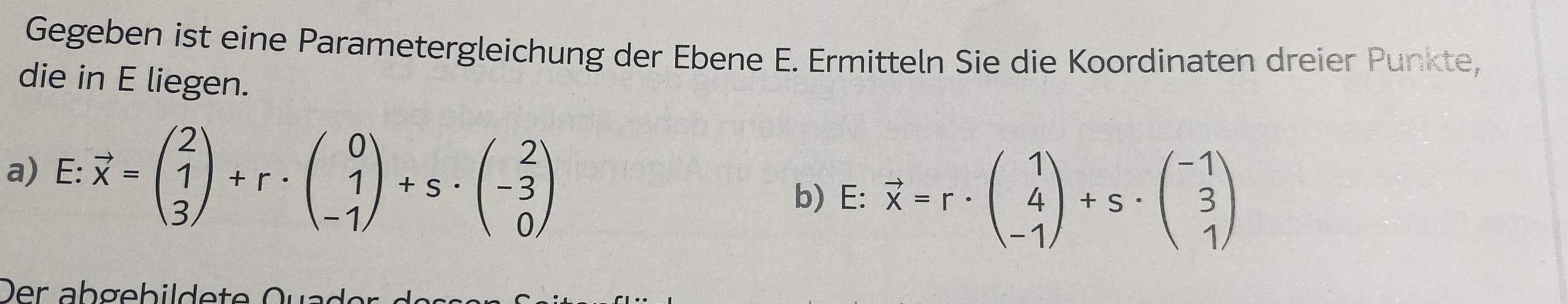 Punkte in der Ebene anhand Parametergleichung bestimmen? (rechnen