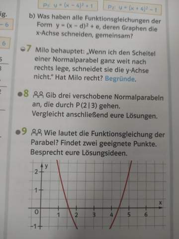 Punktprobe Punktprobe auf der verschobenen Normalparabel? (Mathematik, rechnen ...