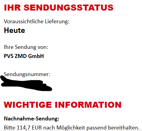 PVS ZMD GmbH schickt mir ein Nachnahme Paket, obwohl ich nichts bestellt habe?