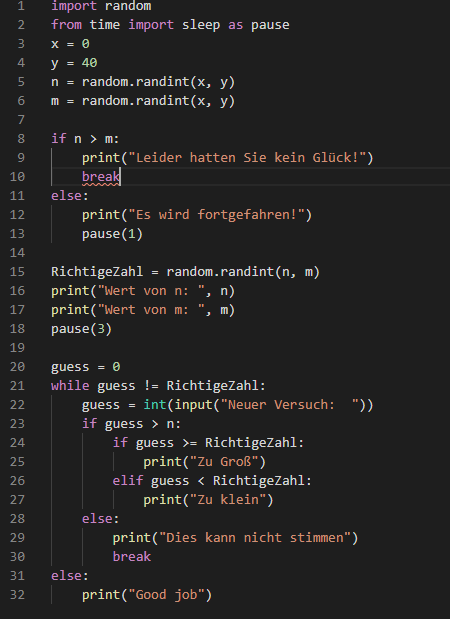 Python break Problem? (Computer, programmieren, Python 3)