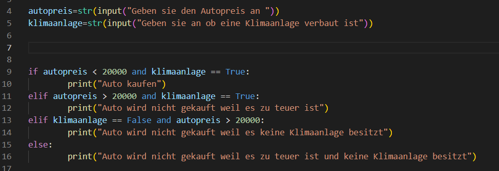 Python If statement mit input() int/bool? (Programmiersprache, Python 3)