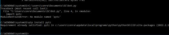 Python: pytz module not found? (Informatik, Programmiersprache, Discord ...
