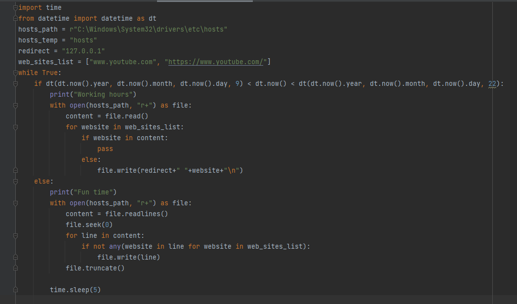 Python Website Blocker stoppen? (Computer, Technik, Internet)