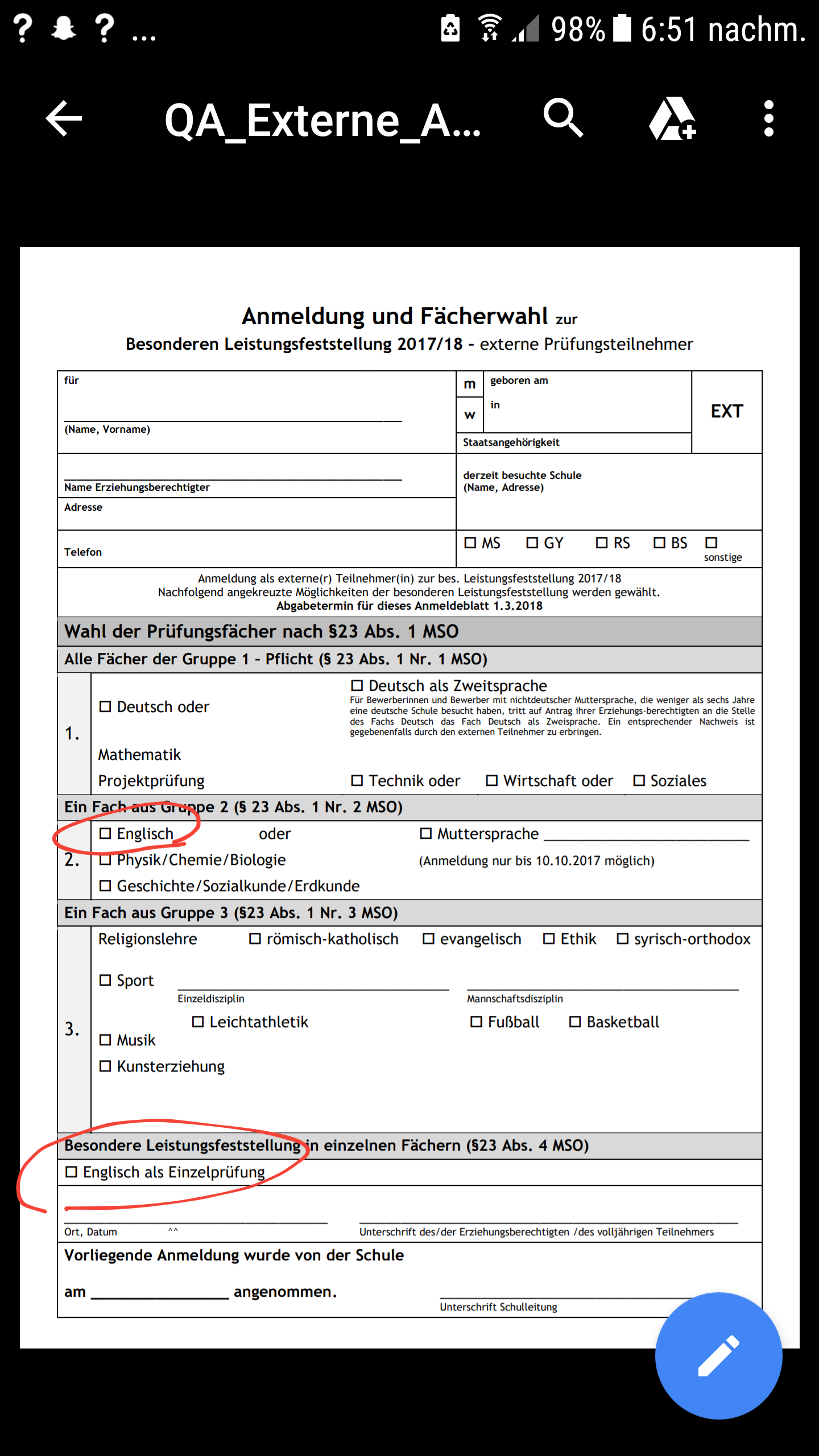 QA als Externer? (Schule, Gymnasium, Prüfung)