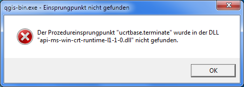 Qgis Error Prozedureinsprungpunkt Ucrtbase Terminate In Api Ms Win Crt Runtime L1 1 0 Dll Computer Technik Pc