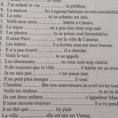 Hier ein paar Beispiel Sätze  - (Sprache, Grammatik, Französisch)